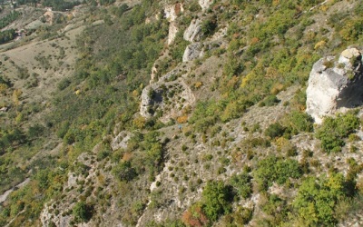 Vue d'hélicoptère des causses  et des Templiers